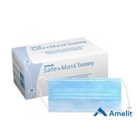 Маски медичні тришарові SAFE+MASK® ECONOMY, блакитні (Medicom), 50 шт./упак.