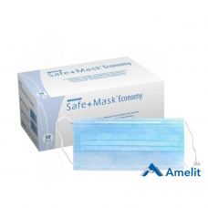 Маски медичні тришарові SAFE+MASK® ECONOMY, блакитні (Medicom), 50 шт./упак.