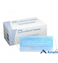 Маски медичні тришарові SAFE+MASK® ECONOMY, блакитні (Medicom), 50 шт./упак.